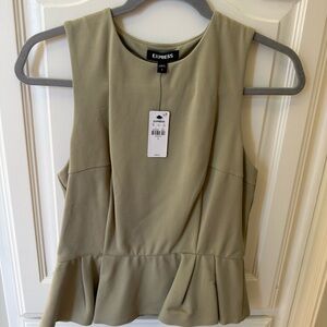 Express Women's Olive Peplum Top